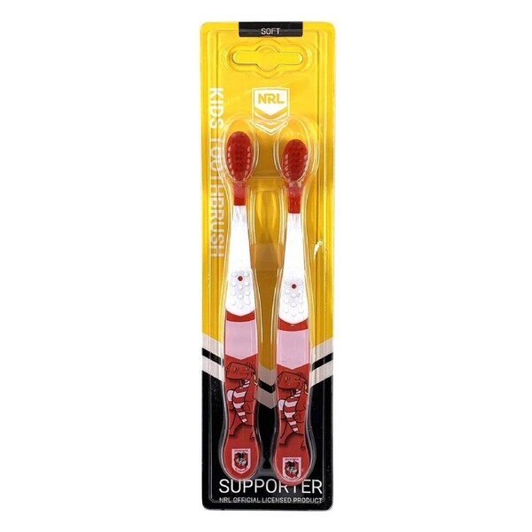 NRL Mascot Kids Toothbrush - St George Illawarra Dragons - Soft