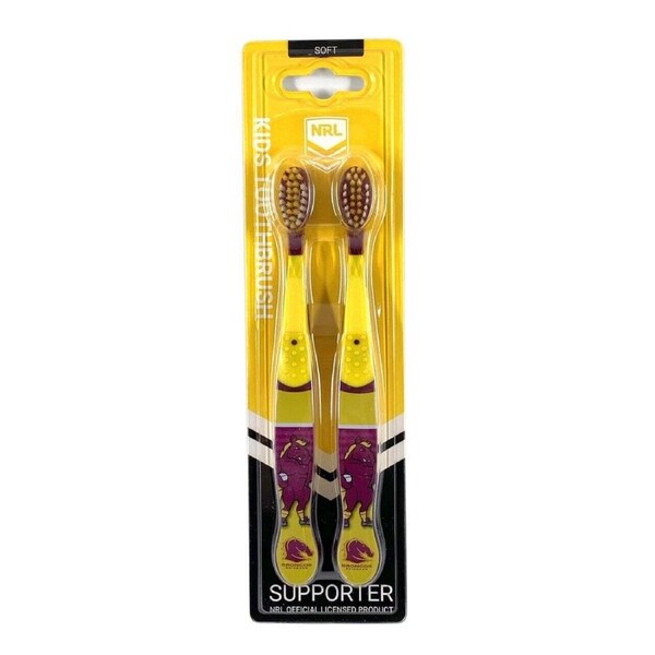NRL Mascot Kids Toothbrush - Brisbane Broncos - Soft