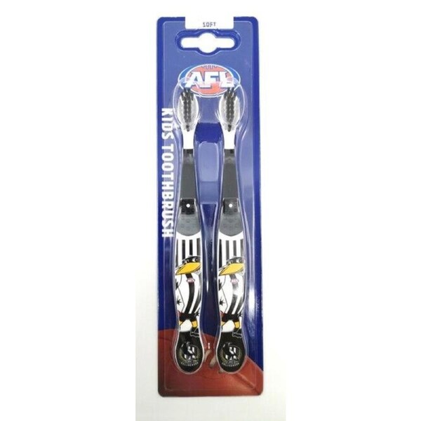 AFL Mascot Kids Toothbrush - Collingwood Magpies - Soft/Medium