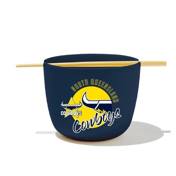 NRL Noodle Bowl with Chopsticks - North Queensland Cowboys - Ceramic - 490ml