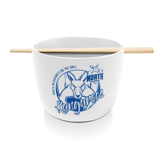 AFL Noodle Bowl with Chopsticks - Kangaroos - Ceramic - 490ml Capacity