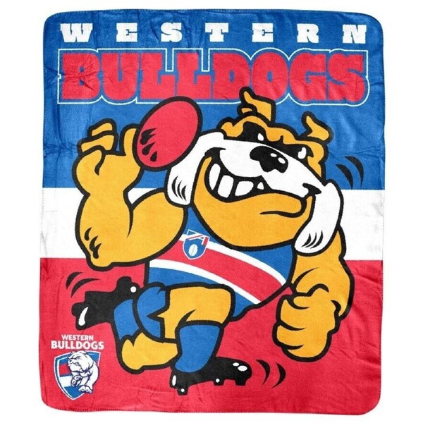 AFL Coral Mascot Blanket - Western Bulldogs - 150x130cm - Throw Rug