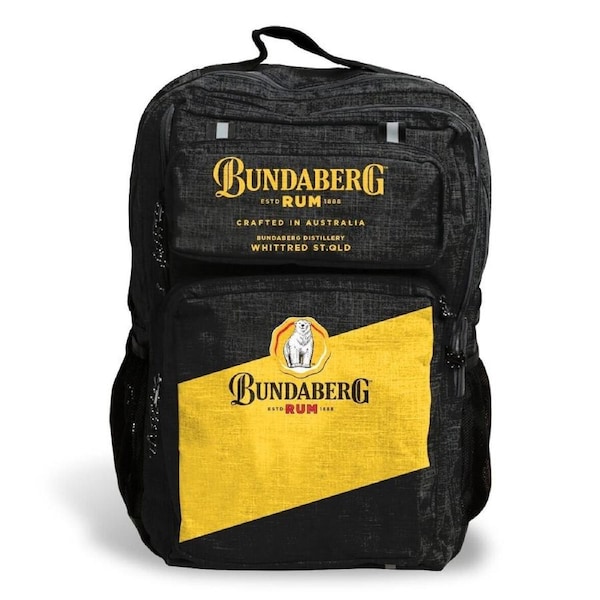 Bundaberg Rum Backpack - Bundy Rum - Zipped Pockets - Approx 50cm x 32cm x 24cm