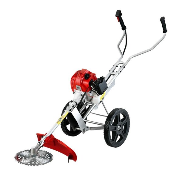 62cc Petrol Brush Cutter Whipper Snipper Trimmer 2 Stroke 3-in-1 Tool w/ Wheels