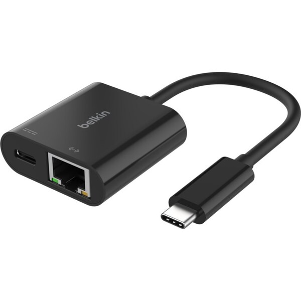 Belkin Connect USB-C to Gigabit Ethernet & 100W Charging Adapter Portable