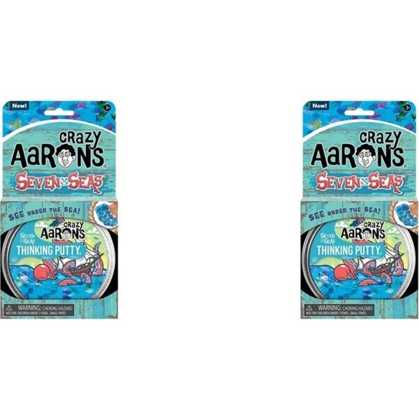 2x Crazy Aarons Thinking Putty Seven Seas Trendsetters Kids Play Toy 10cm 3y+