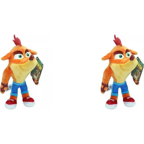2x Crash Bandicoot Small Kids/Children Soft Plush Interactive Fun Play Toy 0m+
