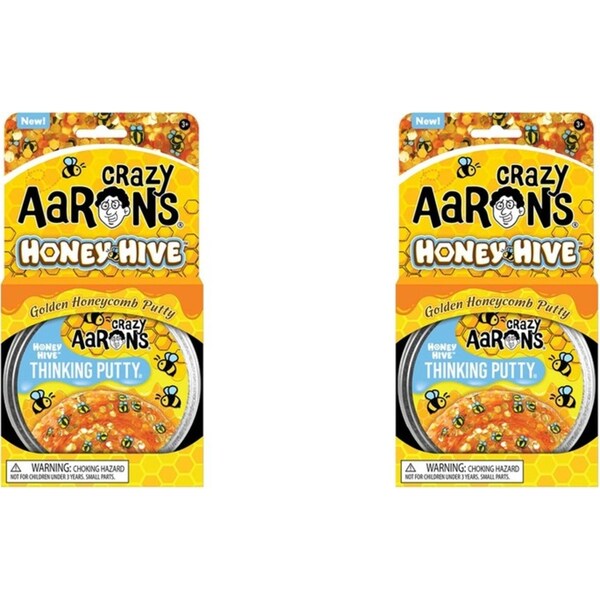 2x Crazy Aarons Thinking Putty Honey Hive Trendsetters Kids Play Toy 10cm 3y+