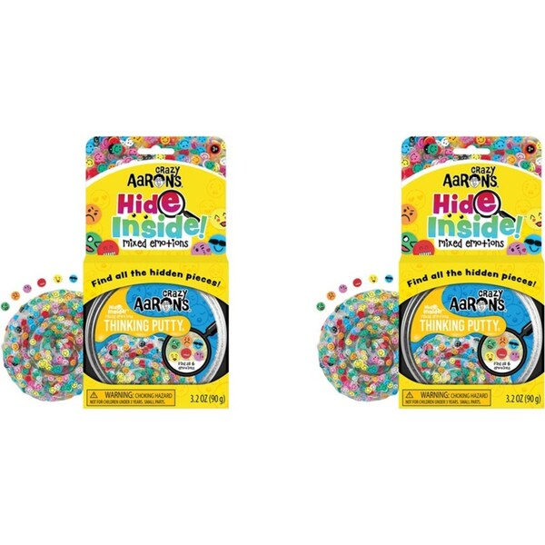 2x Crazy Aarons Thinking Putty Mixed Emotions Hide Inside Kids Play Toy 10cm 3y+