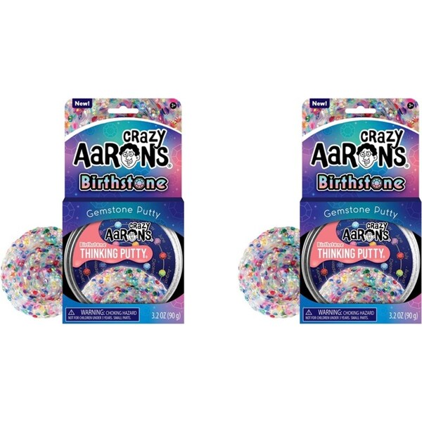 2x Crazy Aarons Thinking Putty Birthstone Trendsetters Kids Play Toy 10cm 3y+
