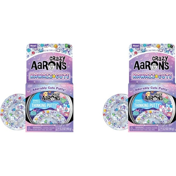 2x Crazy Aarons Thinking Putty Kawaii Cute Trendsetters Kids Play Toy 10cm 3y+