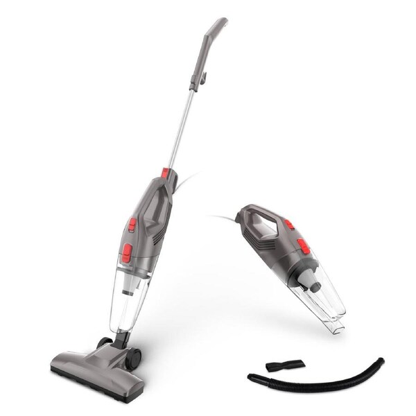 Lenoxx 450W Lightweight Stick Vacuum Cleaner with HEPA Filter in Grey Bagless Design