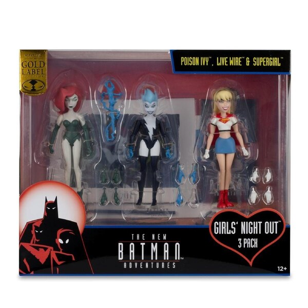 McFarlane The New Batman Adventures Poison Ivy Live Wire Supergirl (Girls' Night Out) 3pk Gold Label Figure