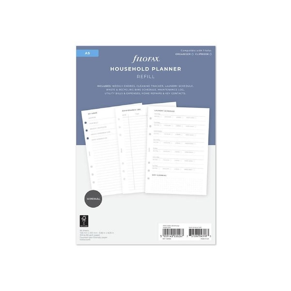 Undated Refill Filofax Minimal A5 Household Planner FF-132926