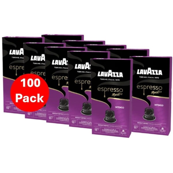 Lavazza Espresso Intenso Nespresso Compatible Coffee Pods 100 Pack