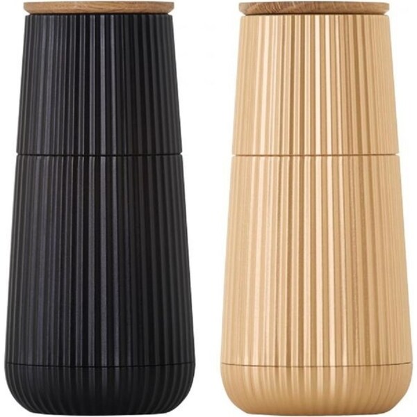 Adhoc Scape Pepper & Salt Mill Set of 2 - Black & Gold