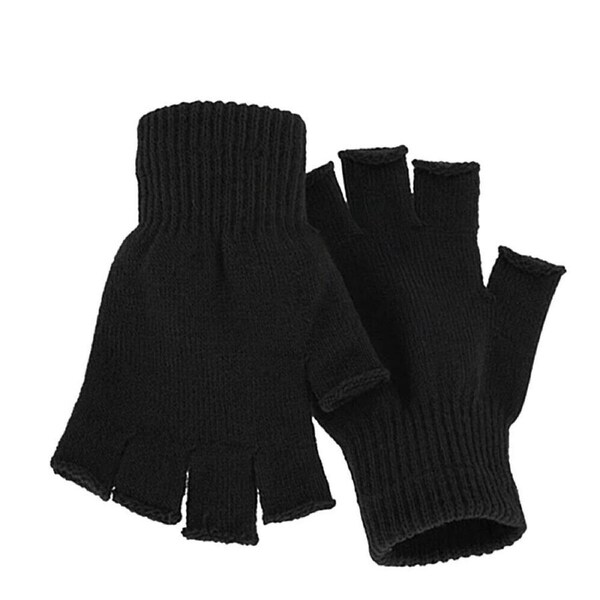 2 Pair Winter Fingerless Gloves Open Finger Unisex