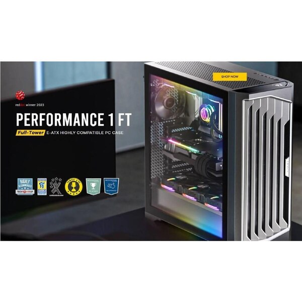 Antec Performance 1 FT AXT, E-ATX ARGB Full Tower Editor's Choice, Temperature Display, USB-C, 4x ARGB Fans w/control, Gaming Case