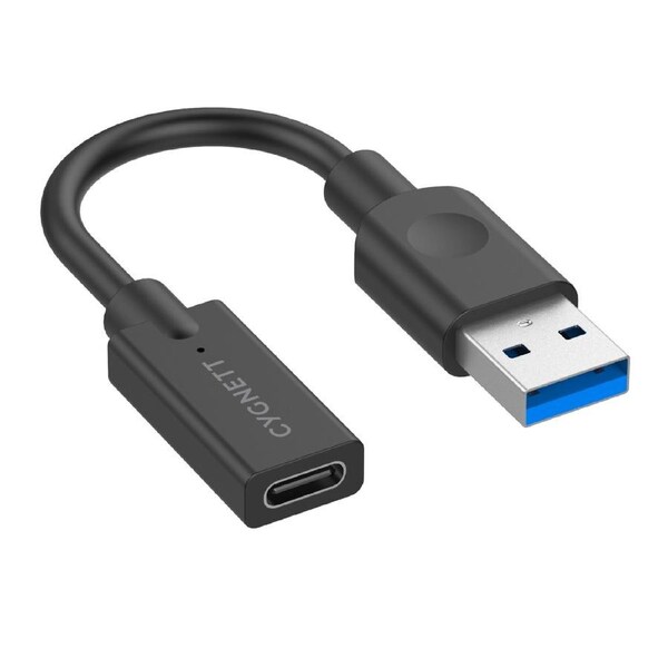Cygnett CY3321PCUSA Essentials USB-A Male to USB-C Female 10CM Cable Adapter - Black