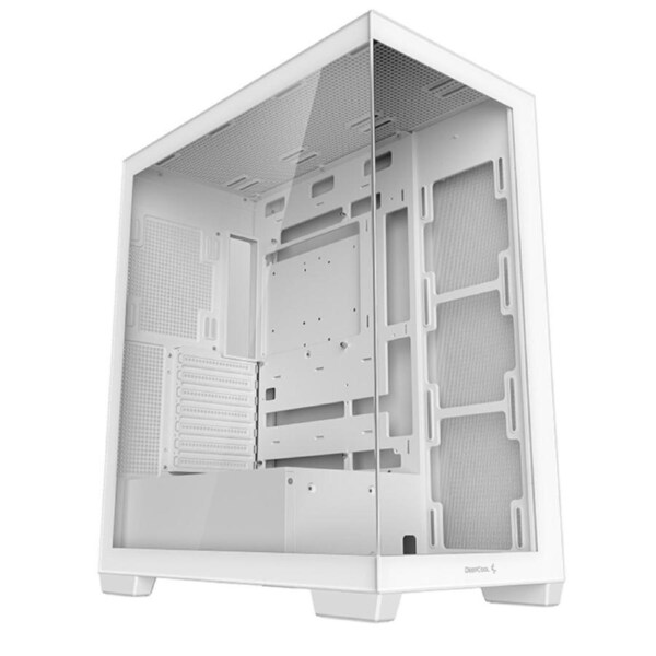 DeepCool CG580 White Panoramic ATX Mid-Tower Case, Up to 2x 360mm Radiators, 9x120mm Fans. Front 2x USB3.0, Audio I/O Panel