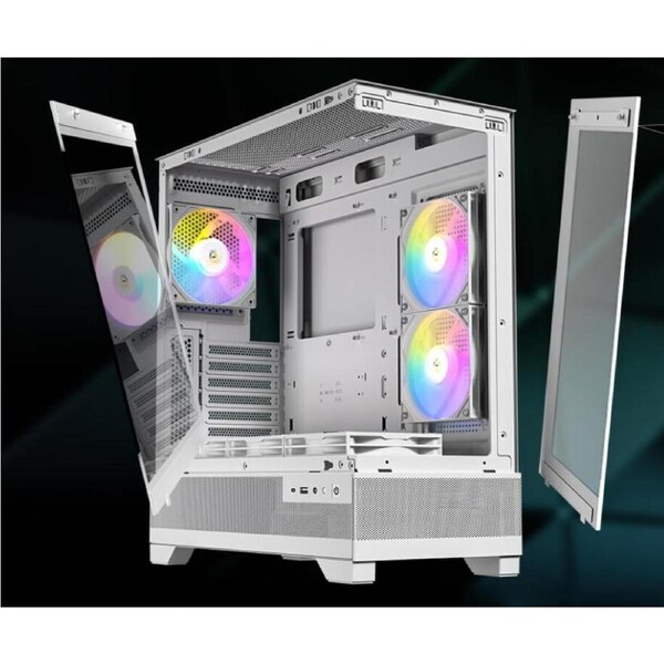 Antec CX700 ARGB White, ATX, USB 3.0 and Type-C 3.2 Gen 2, Tool Free Panels, Vertical Cooling, 3x 120mm ARGB Fans, Gaming Case