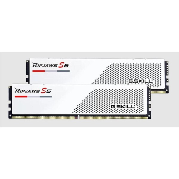 [F5-6400J3648F16GX2-RS5W] G.Skill Ripjaws S5 32GB(2x16GB) DDR5 6400Mhz CL36 Intel XMP Gaming Memory White