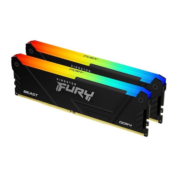 Kingston Fury Beast RGB 32GB 3200MT/s DDR4 CL16 Desktop PC Gaming Memory Black [KF432C16BB2AK2/32]