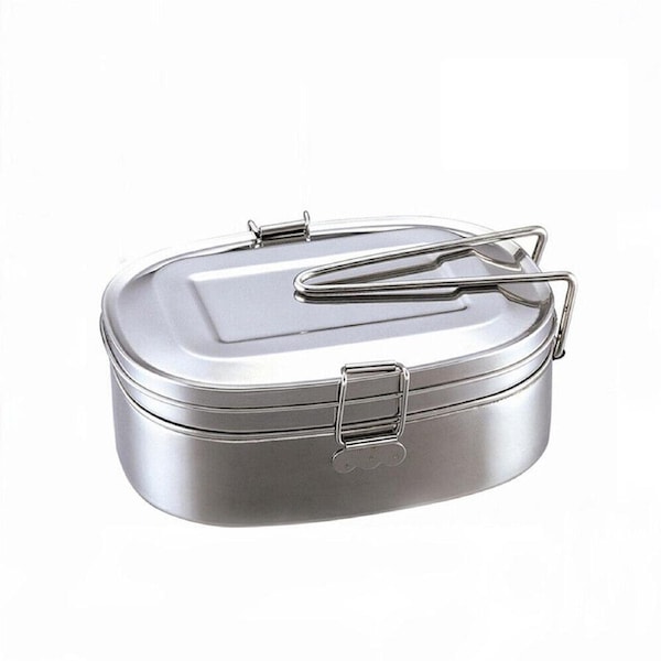 Portable Lunch Box Double Layer Stainless Steel Bento