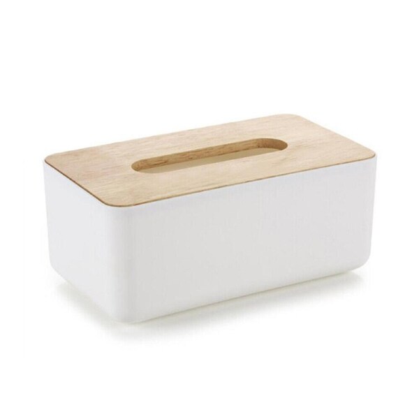 Tissue Box Dispenser Wooden Cover Paper Storage