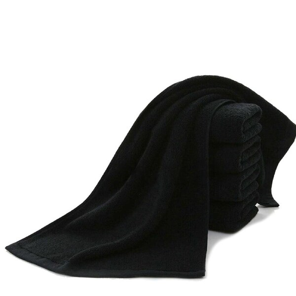 Black Microfiber Towel Gym Travel Camping Swimming