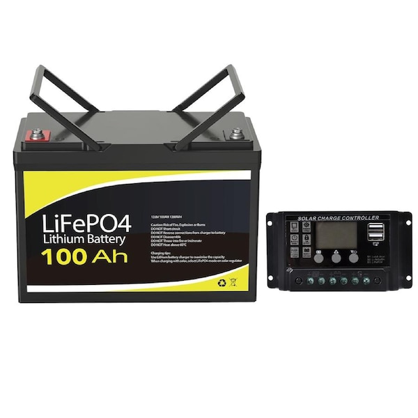 100Ah 12V Lithium Battery + 20A PWM Solar Controller