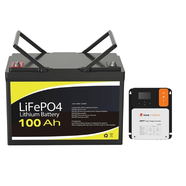 12V 100Ah Lithium Battery + 30A DC-DC MPPT Charger