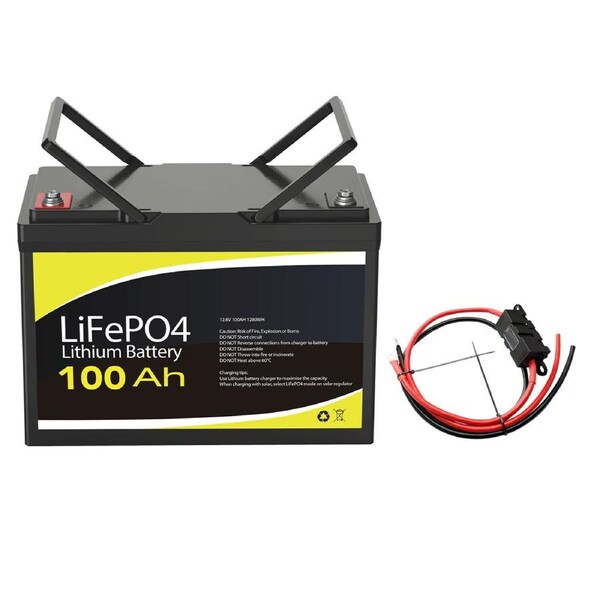 12V 100Ah Lithium Battery + 1m 60A Fuse M8 Cable