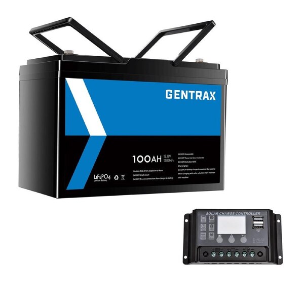GENTRAX 12V 100Ah Lithium Battery + 20A PWM Controller