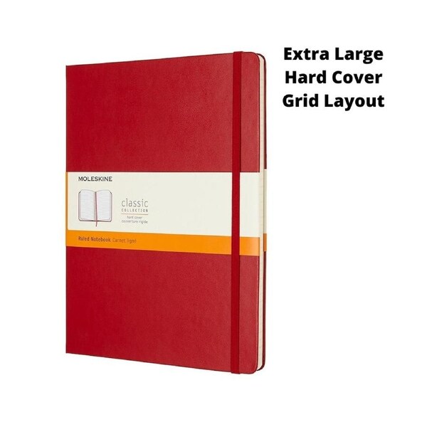Moleskine Classic Extra Large Hard Cover Notebook Ruled - Scarlet Red