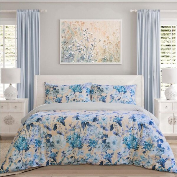 Ardor Boudoir Peach Blossom Bedroom Quilt Cover Set Printed Microfibre King