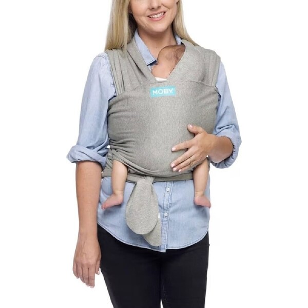 Moby Classic Wrap Baby/Newborn/Toddler Cotton Fabric Body Travel Carrier Grey