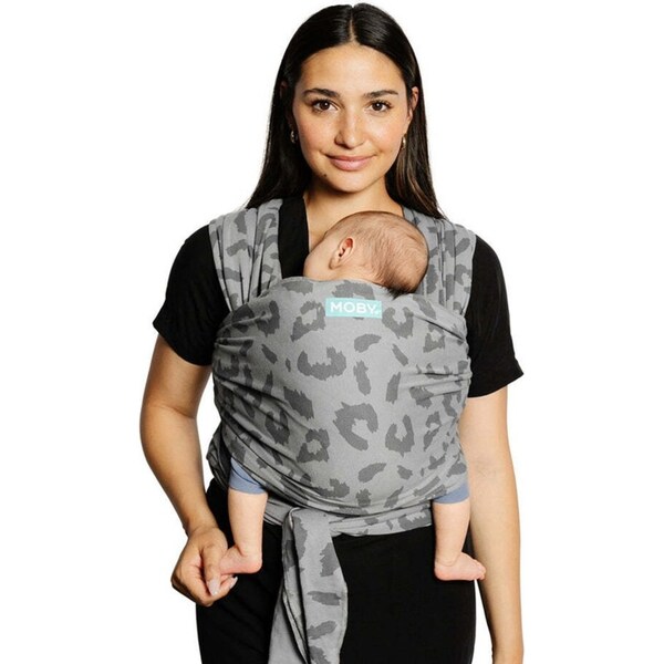Moby Classic Wrap Baby/Newborn Cotton Fabric Body Travel Carrier Night Leopard