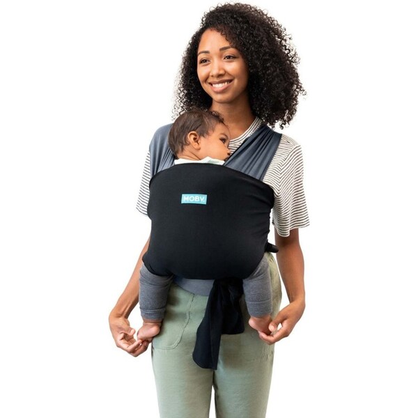 Moby Easy Wrap Baby/Infant Cotton Knit Body Adjustable Carrier Charcoal Black