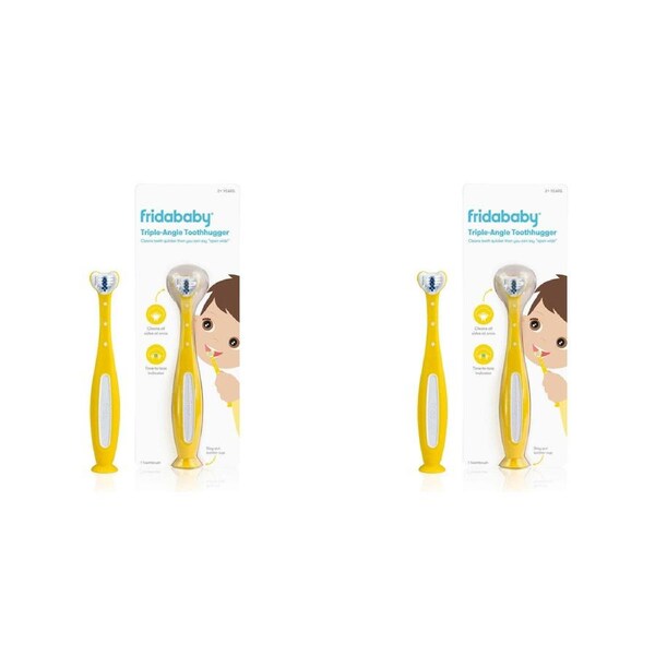 2x Frida Baby/Infant Toddler Grooming Triple Angle Toothhugger/Toothbrush 2y+