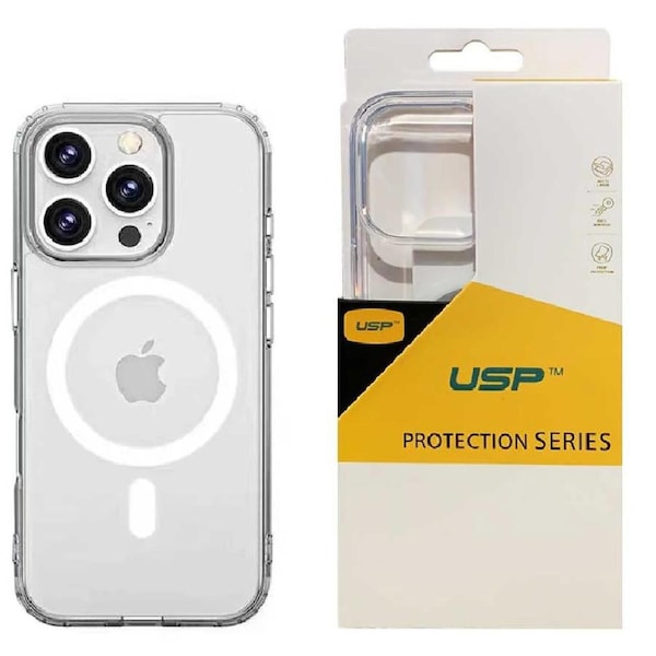 USP Apple iPhone 16 Pro (6.3') Clear Rock Shockproof Case with MagSafe