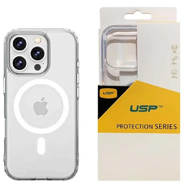 USP Apple iPhone 16 Pro Max (6.9') Clear Rock Shockproof Case with MagSafe