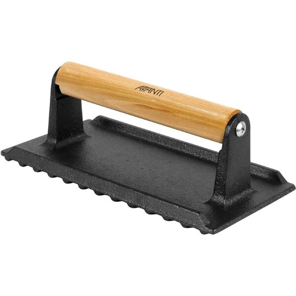 Avanti Cast Iron Rectangular Meat Press Burger BBQ Tool