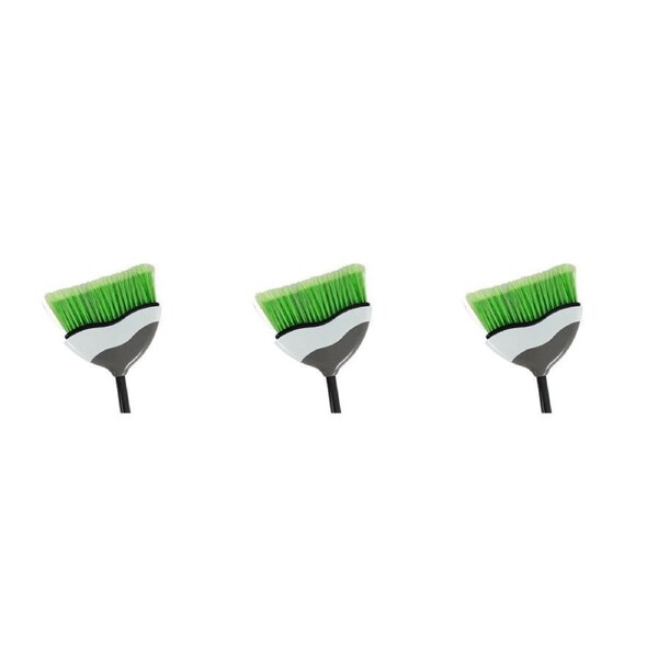 3x Ultimo Angle Head Broom 1.2M Durable Cleaning Tool 25x133cm Green/Grey Assort