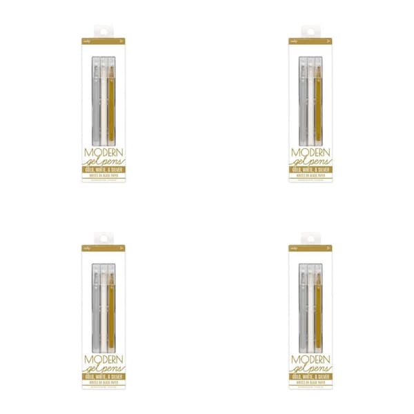 4x 3pc Ooly Metallic Modern Gel Pens Schl Writing/Drawing Stationery 0.5mm 3y+