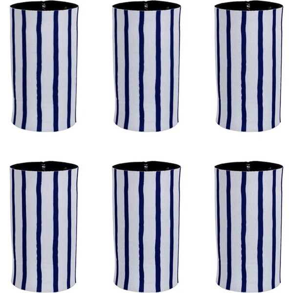 6x Good Vibes Can Cooler Stubby Holder Skinny 6.5x12cm Mediterranean Indigo