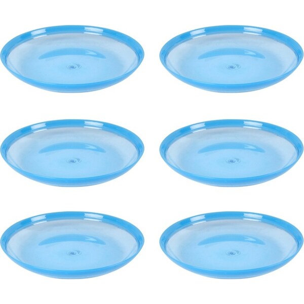 6x Urban Kitchen Small Plate 2-Tone Functional Design Serving & Snacks 20cm Blue