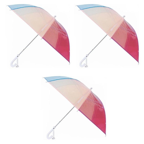 3x LVD Mix Pastel Clear Kids/Children Umbrella w/Tag Sun/Rain Shade 84cm Assort