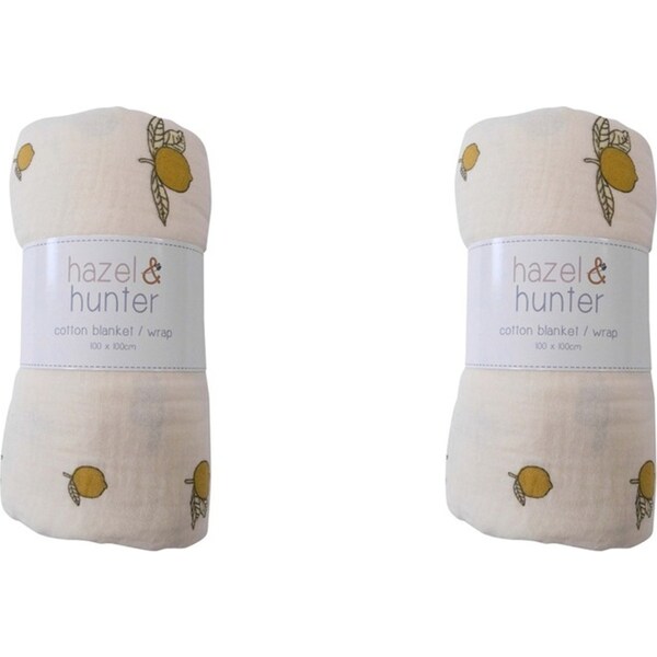 2x LVD Muslin Wrap Lemons Home/Nursery Decor Decor Children/Baby 100x100cm