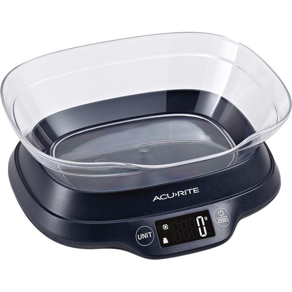 Acurite Digital Scale Instrument w/Bowl & Backlight Display 1g/5kg Black